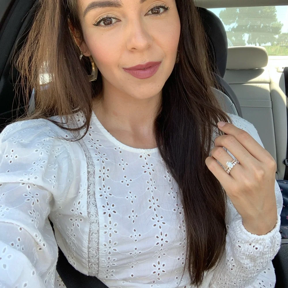 Zara White Eyelet Puff-Sleeve Cropped Blouse